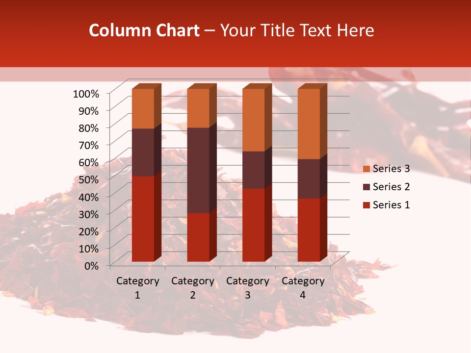 Pile Of Hot Red Chilli Chillies Pepper, Dried And Crushed. Second Pile Of Whole Chillies On Background. Shallow Dof, Isolated On White PowerPoint Template