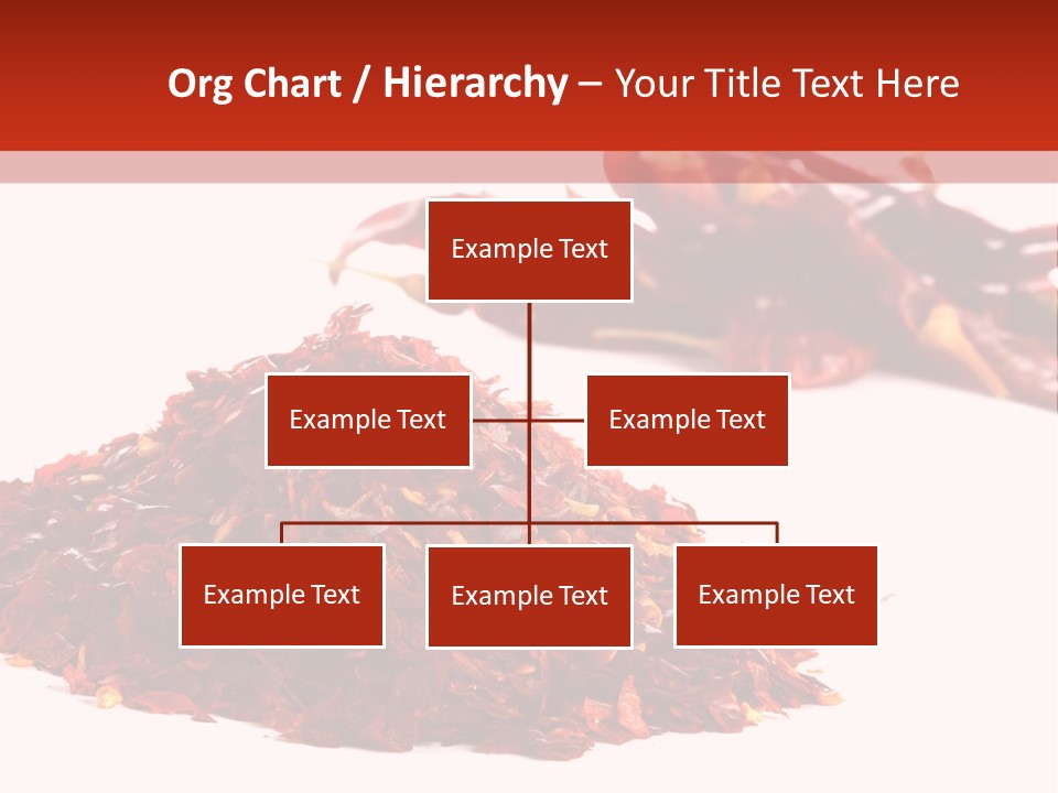 Pile Of Hot Red Chilli Chillies Pepper, Dried And Crushed. Second Pile Of Whole Chillies On Background. Shallow Dof, Isolated On White PowerPoint Template