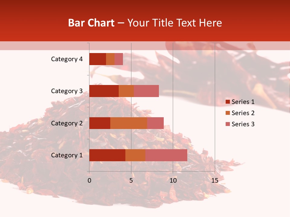Pile Of Hot Red Chilli Chillies Pepper, Dried And Crushed. Second Pile Of Whole Chillies On Background. Shallow Dof, Isolated On White PowerPoint Template