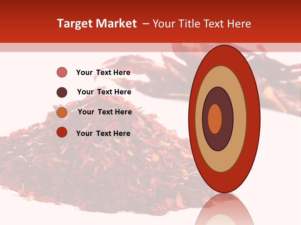 Pile Of Hot Red Chilli Chillies Pepper, Dried And Crushed. Second Pile Of Whole Chillies On Background. Shallow Dof, Isolated On White PowerPoint Template