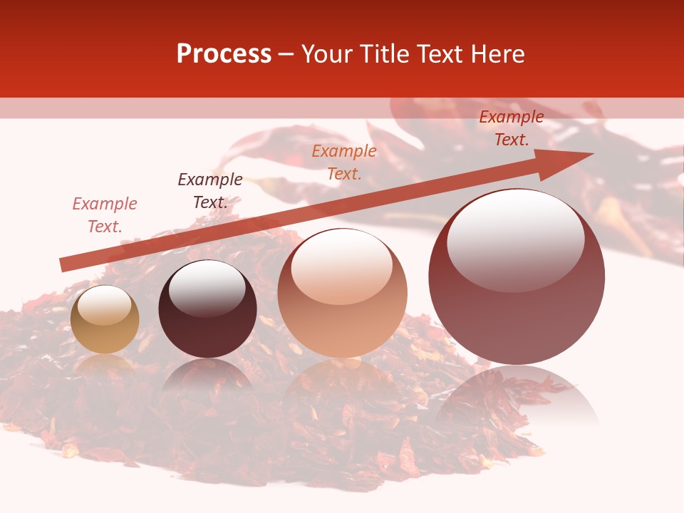 Pile Of Hot Red Chilli Chillies Pepper, Dried And Crushed. Second Pile Of Whole Chillies On Background. Shallow Dof, Isolated On White PowerPoint Template