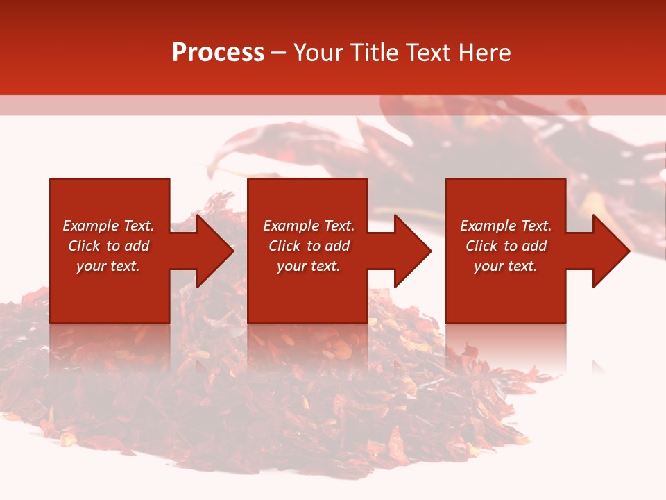 Pile Of Hot Red Chilli Chillies Pepper, Dried And Crushed. Second Pile Of Whole Chillies On Background. Shallow Dof, Isolated On White PowerPoint Template