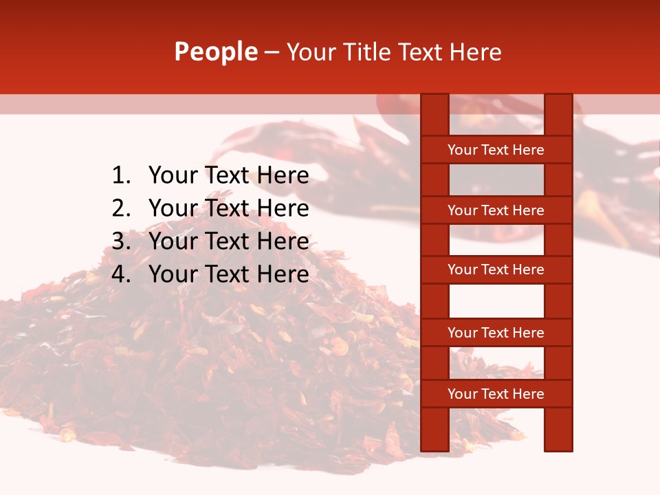 Pile Of Hot Red Chilli Chillies Pepper, Dried And Crushed. Second Pile Of Whole Chillies On Background. Shallow Dof, Isolated On White PowerPoint Template