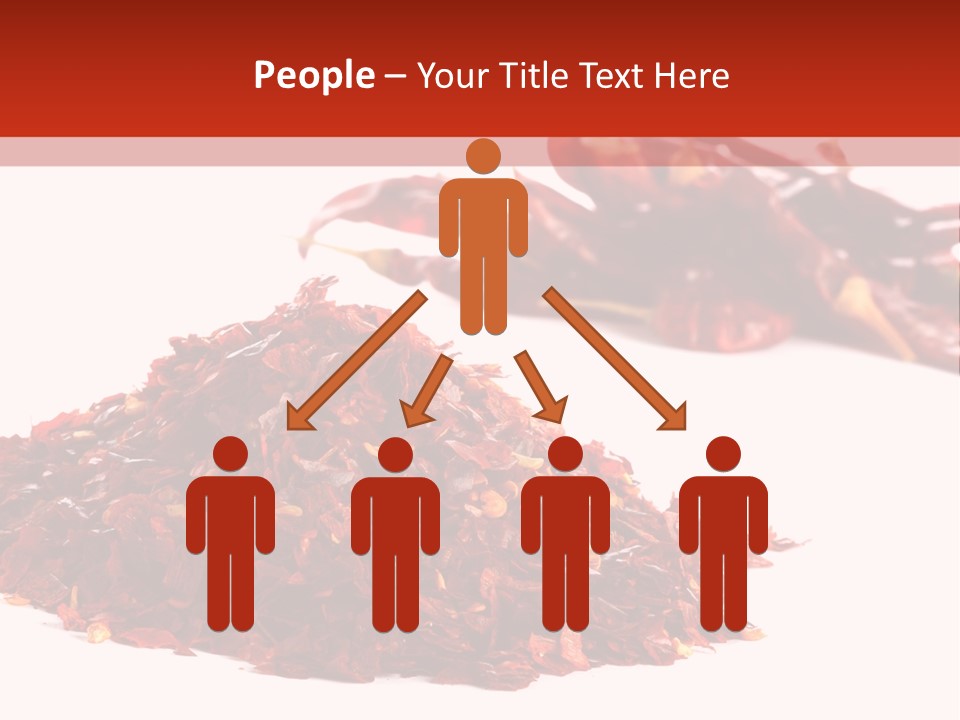 Pile Of Hot Red Chilli Chillies Pepper, Dried And Crushed. Second Pile Of Whole Chillies On Background. Shallow Dof, Isolated On White PowerPoint Template