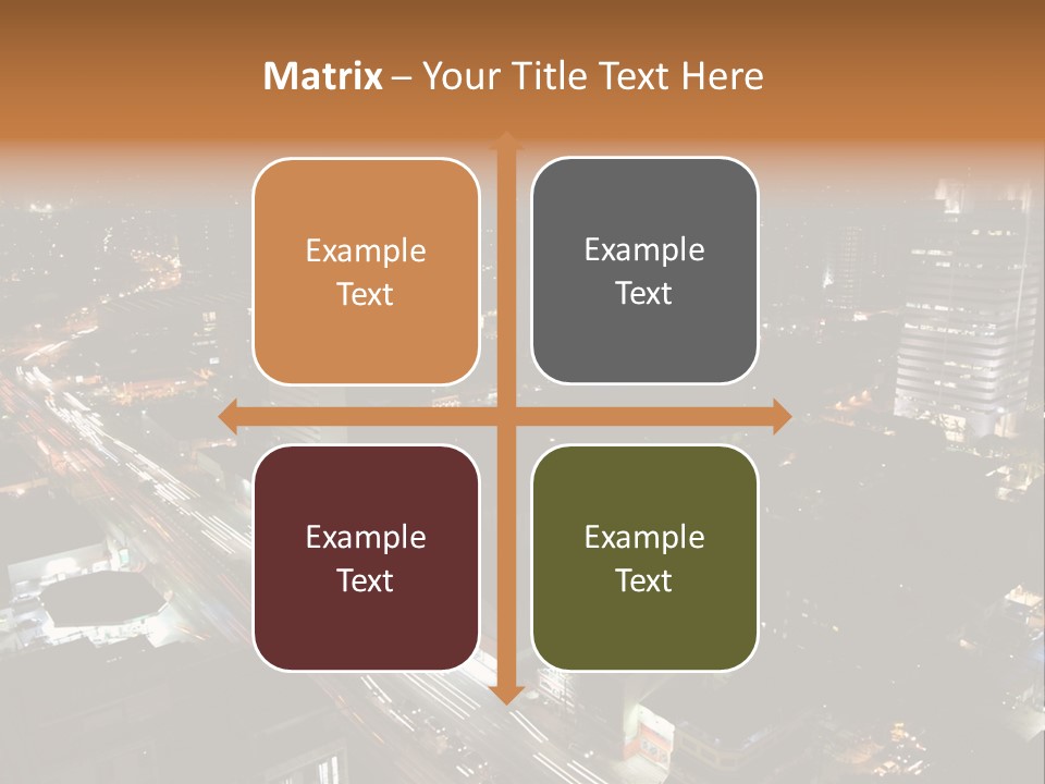 Sao Paulo, Brazil. Top View By Night PowerPoint Template