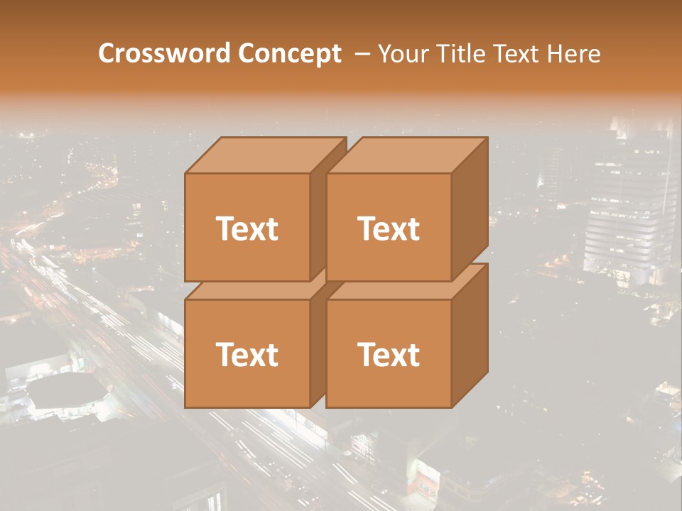 Sao Paulo, Brazil. Top View By Night PowerPoint Template