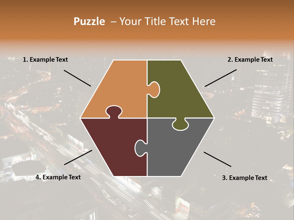 Sao Paulo, Brazil. Top View By Night PowerPoint Template
