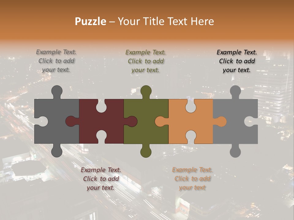 Sao Paulo, Brazil. Top View By Night PowerPoint Template