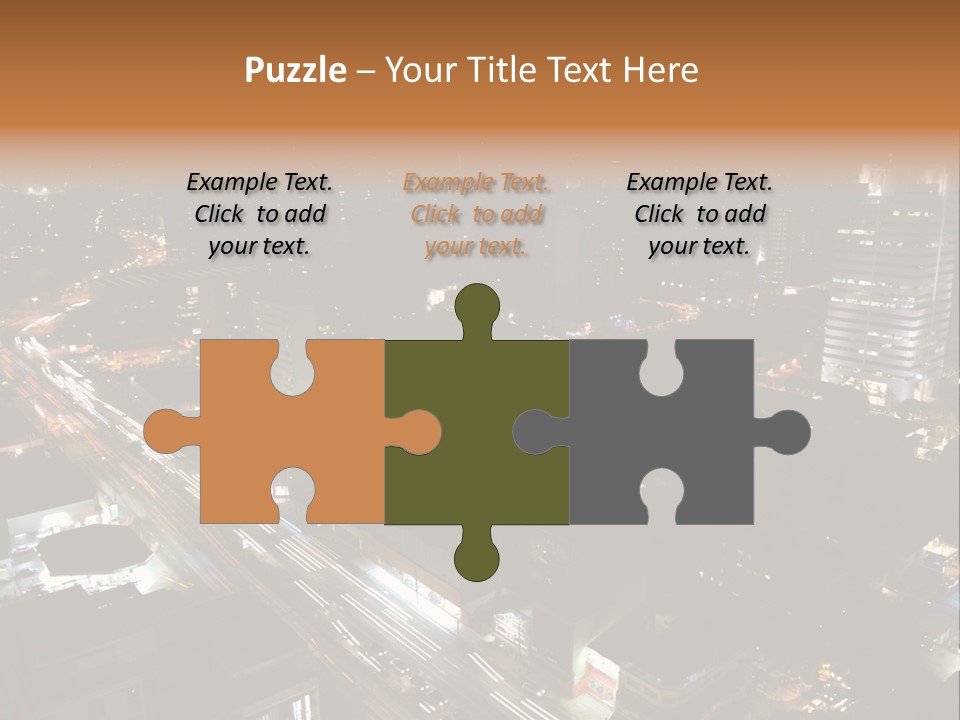 Sao Paulo, Brazil. Top View By Night PowerPoint Template