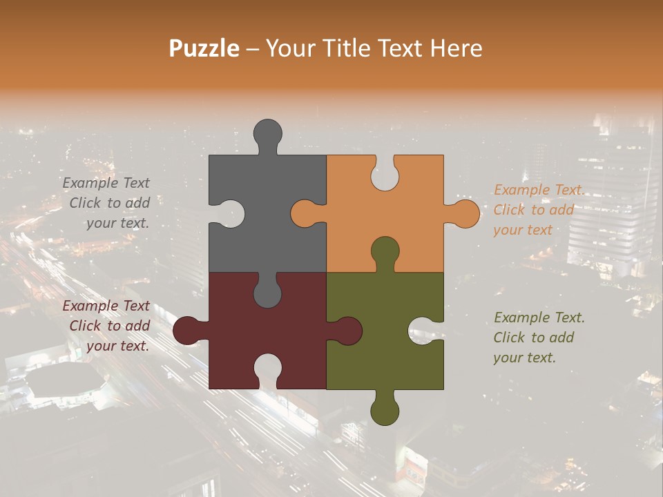 Sao Paulo, Brazil. Top View By Night PowerPoint Template