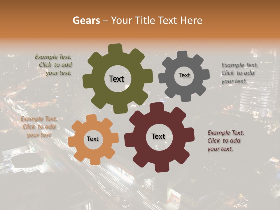 Sao Paulo, Brazil. Top View By Night PowerPoint Template