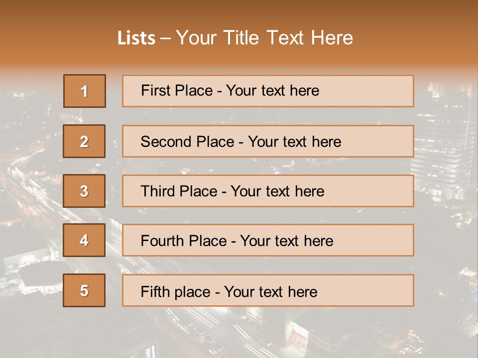 Sao Paulo, Brazil. Top View By Night PowerPoint Template