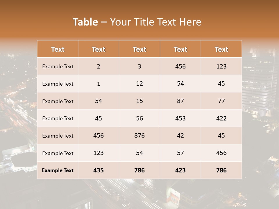 Sao Paulo, Brazil. Top View By Night PowerPoint Template