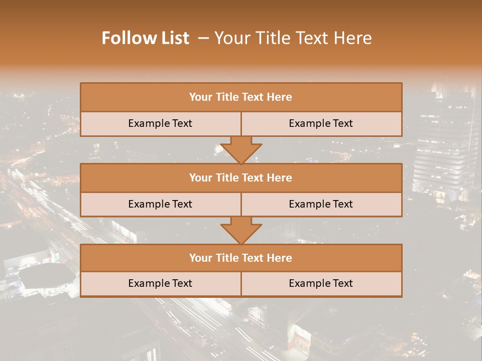 Sao Paulo, Brazil. Top View By Night PowerPoint Template