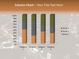 Sao Paulo, Brazil. Top View By Night PowerPoint Template