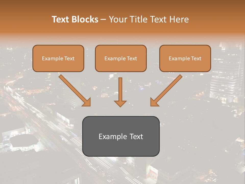 Sao Paulo, Brazil. Top View By Night PowerPoint Template