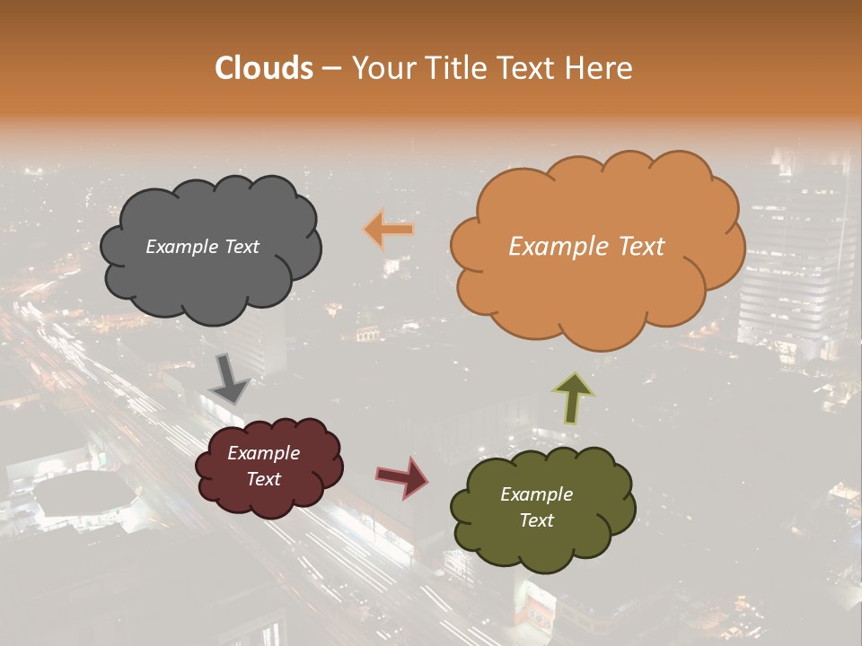 Sao Paulo, Brazil. Top View By Night PowerPoint Template