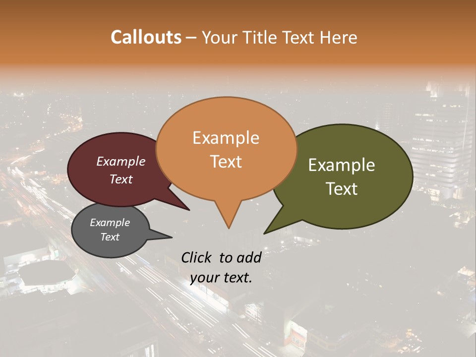Sao Paulo, Brazil. Top View By Night PowerPoint Template
