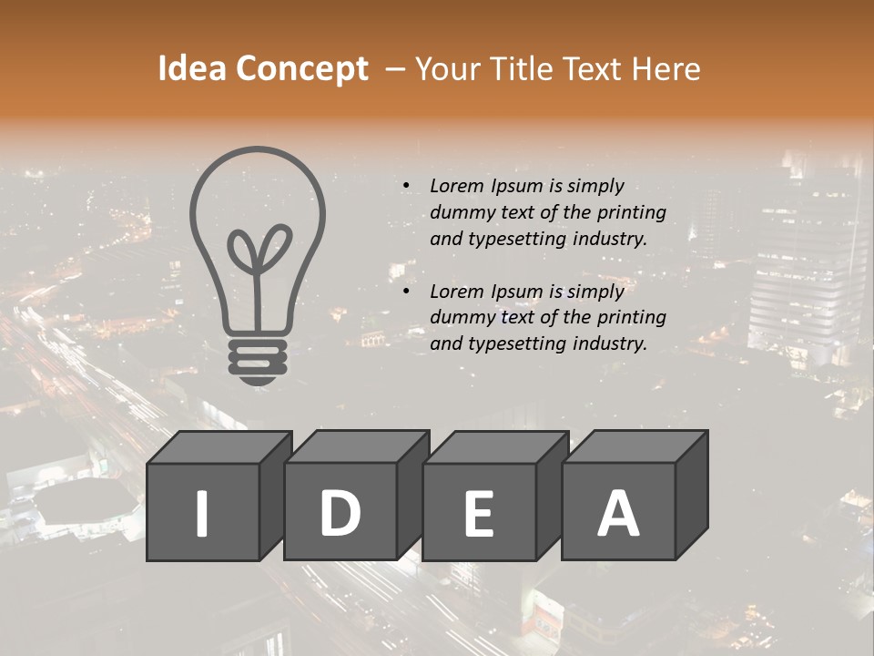 Sao Paulo, Brazil. Top View By Night PowerPoint Template