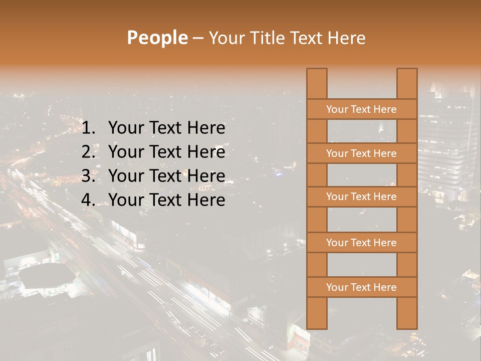 Sao Paulo, Brazil. Top View By Night PowerPoint Template