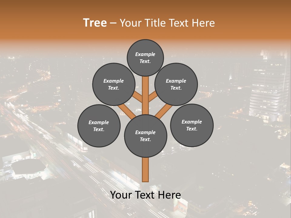 Sao Paulo, Brazil. Top View By Night PowerPoint Template