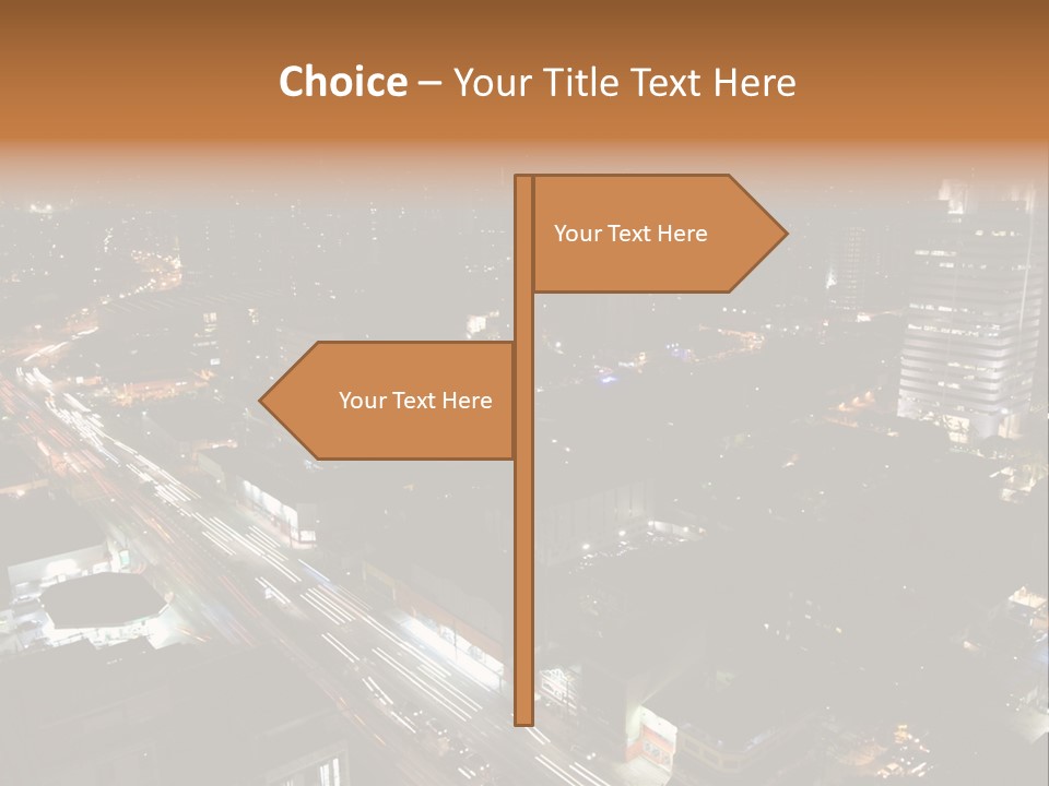 Sao Paulo, Brazil. Top View By Night PowerPoint Template