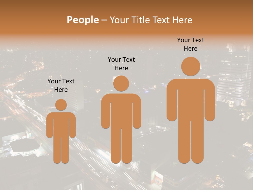 Sao Paulo, Brazil. Top View By Night PowerPoint Template