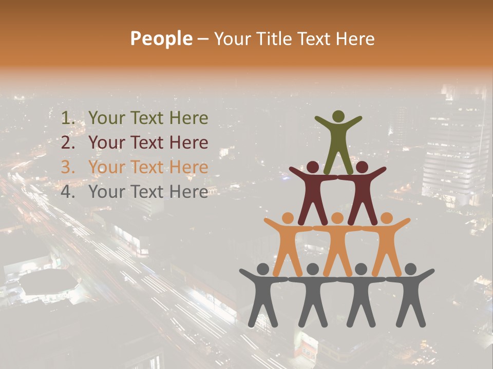 Sao Paulo, Brazil. Top View By Night PowerPoint Template