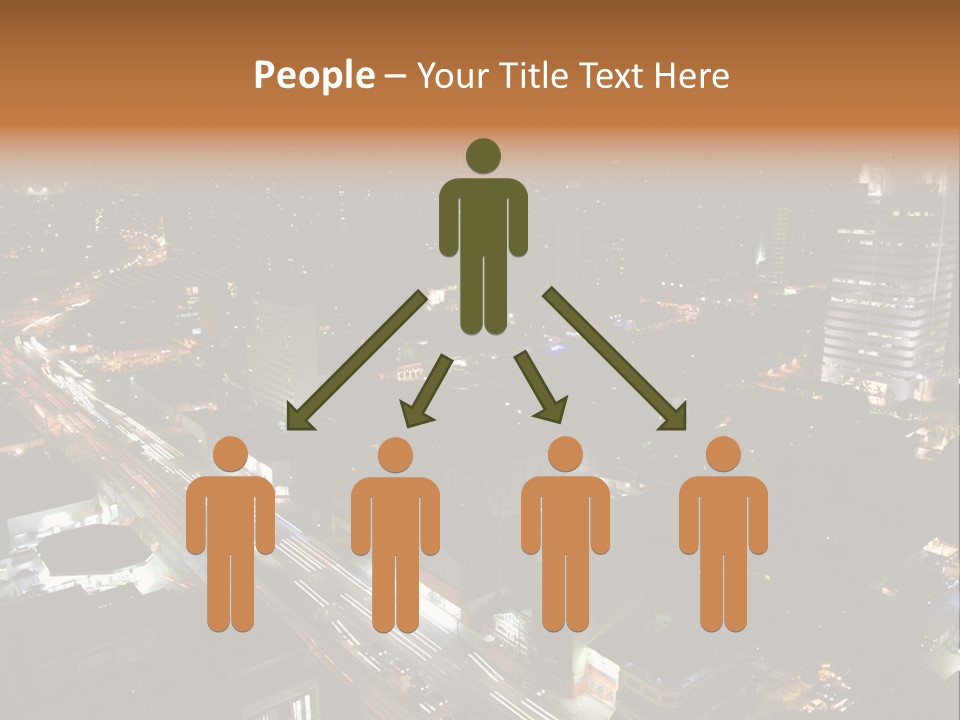 Sao Paulo, Brazil. Top View By Night PowerPoint Template