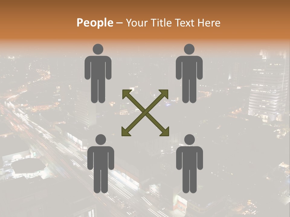 Sao Paulo, Brazil. Top View By Night PowerPoint Template