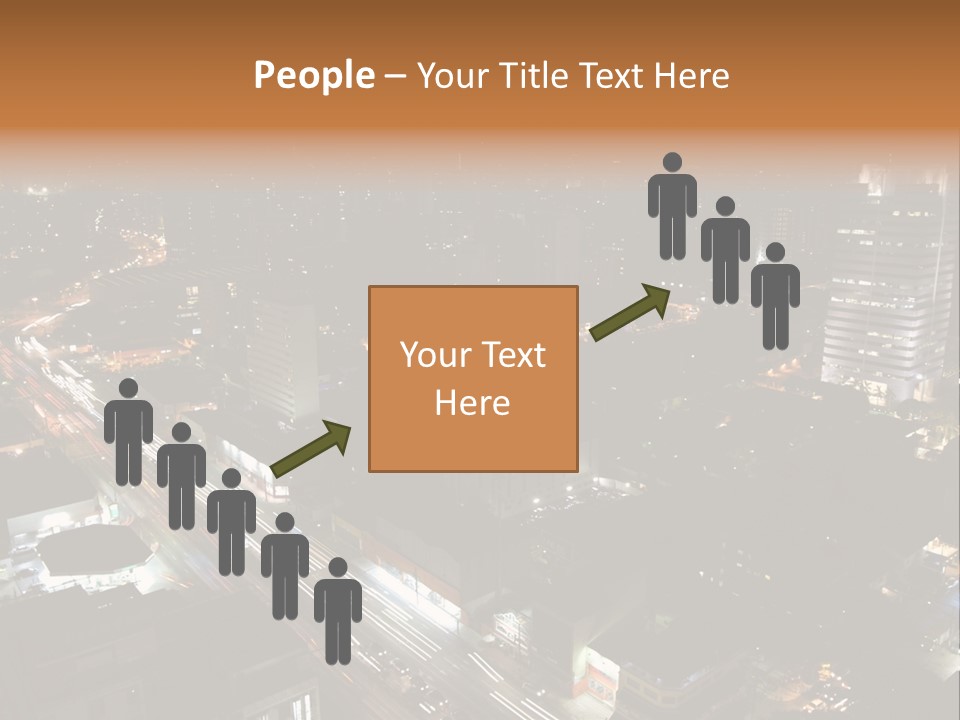 Sao Paulo, Brazil. Top View By Night PowerPoint Template