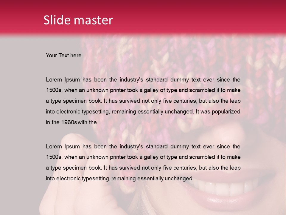 Girl Pulls Woollen Beanie Over Face In Playful Manner PowerPoint Template