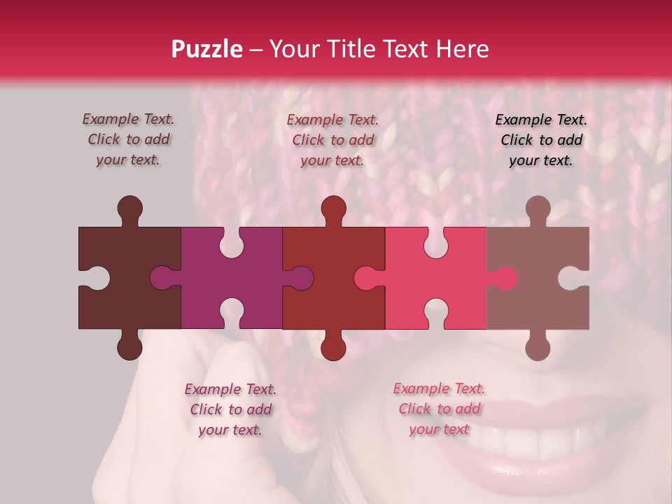 Girl Pulls Woollen Beanie Over Face In Playful Manner PowerPoint Template