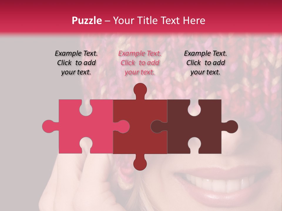 Girl Pulls Woollen Beanie Over Face In Playful Manner PowerPoint Template