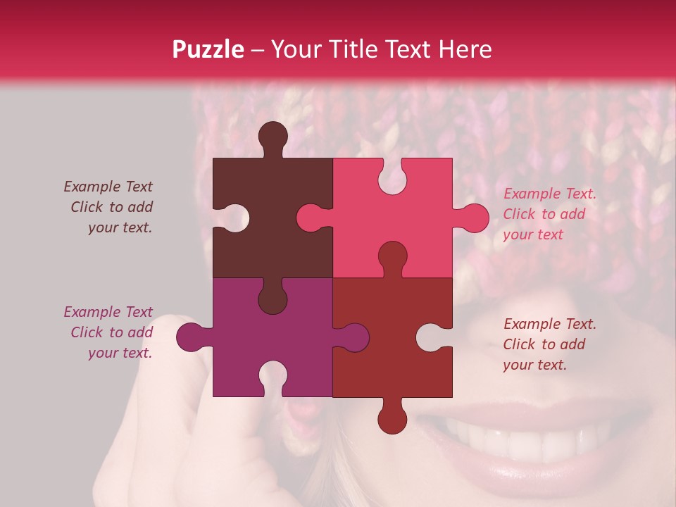 Girl Pulls Woollen Beanie Over Face In Playful Manner PowerPoint Template