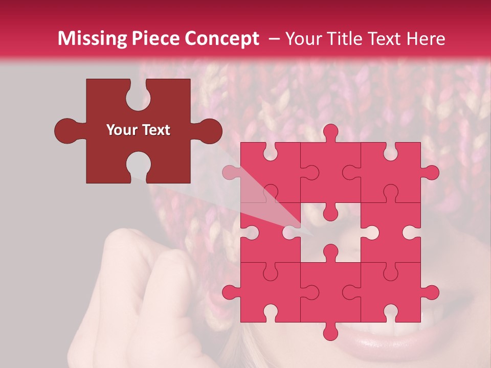 Girl Pulls Woollen Beanie Over Face In Playful Manner PowerPoint Template