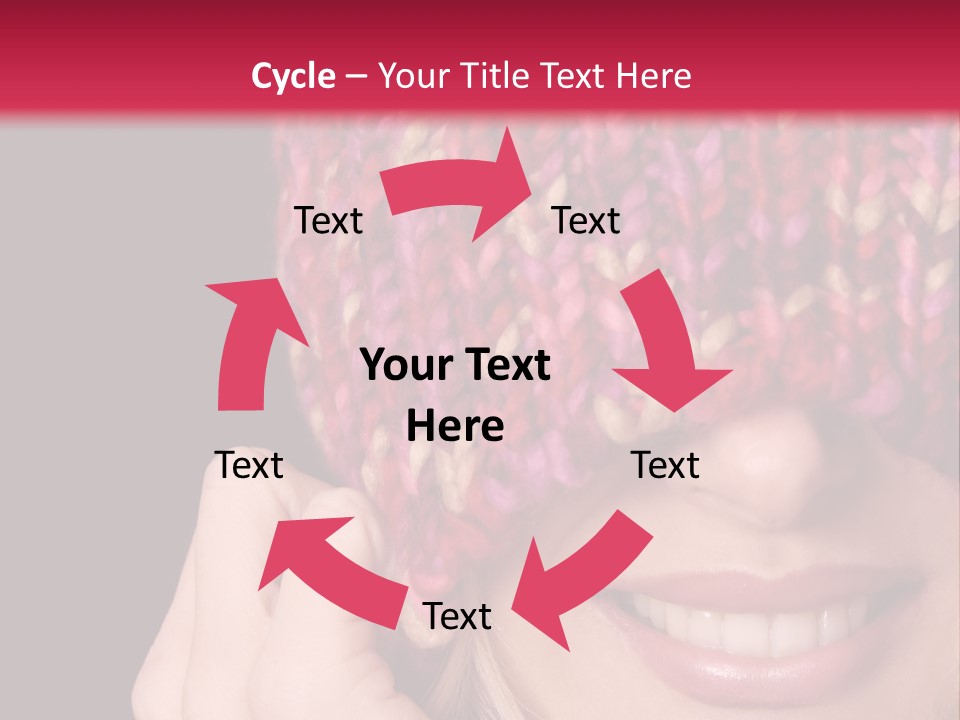 Girl Pulls Woollen Beanie Over Face In Playful Manner PowerPoint Template