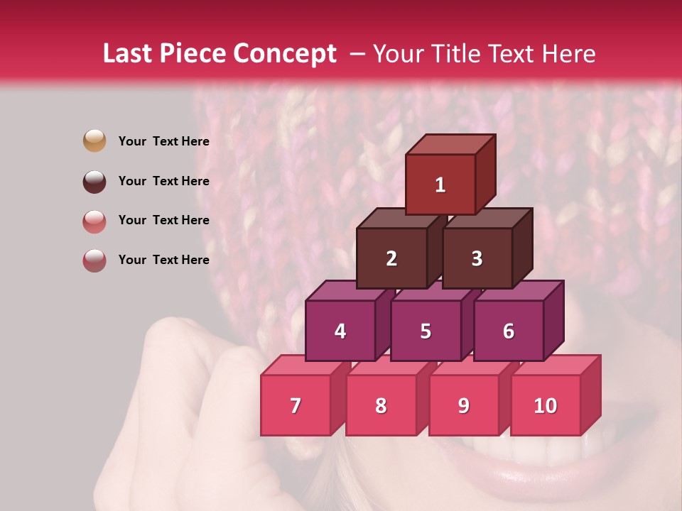 Girl Pulls Woollen Beanie Over Face In Playful Manner PowerPoint Template