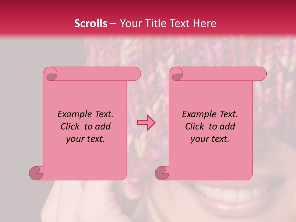 Girl Pulls Woollen Beanie Over Face In Playful Manner PowerPoint Template