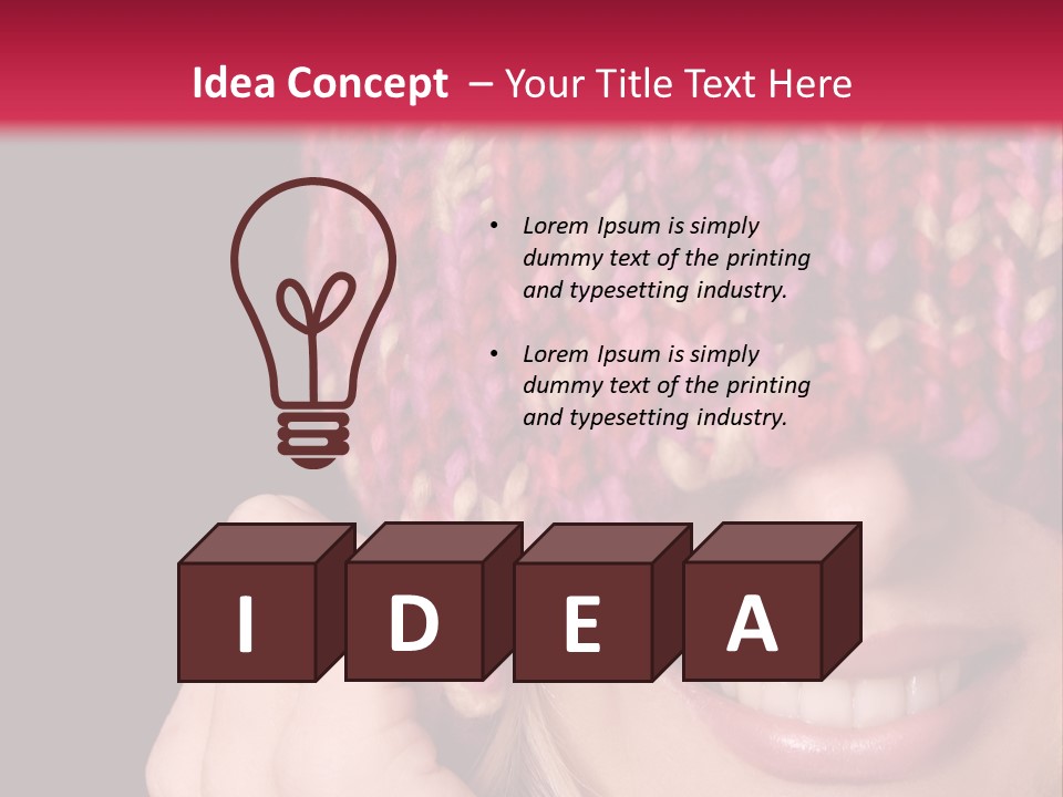 Girl Pulls Woollen Beanie Over Face In Playful Manner PowerPoint Template