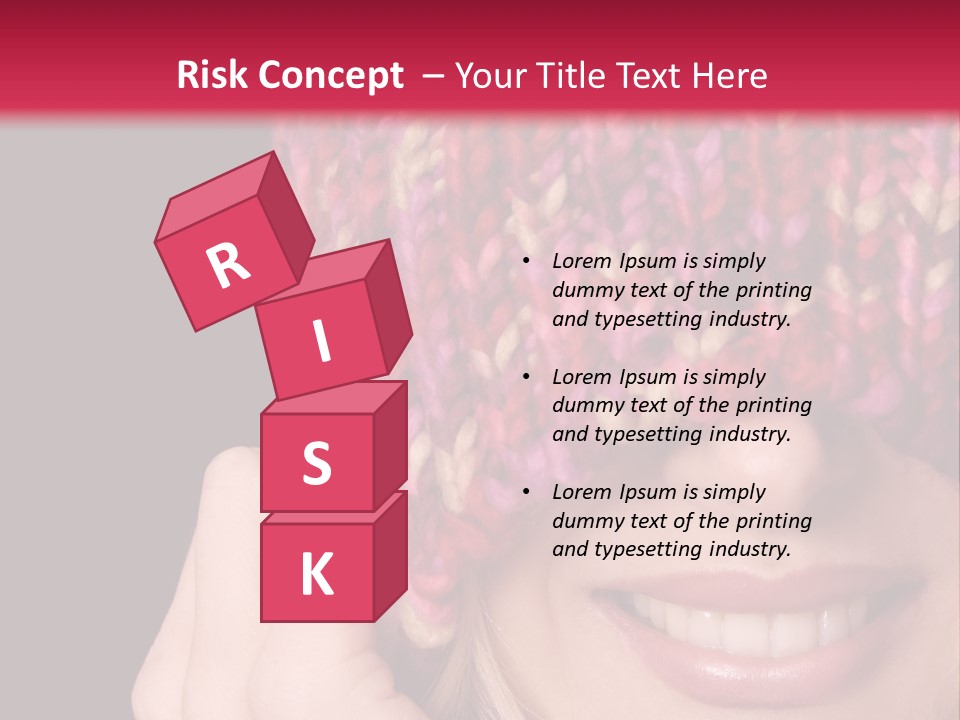 Girl Pulls Woollen Beanie Over Face In Playful Manner PowerPoint Template