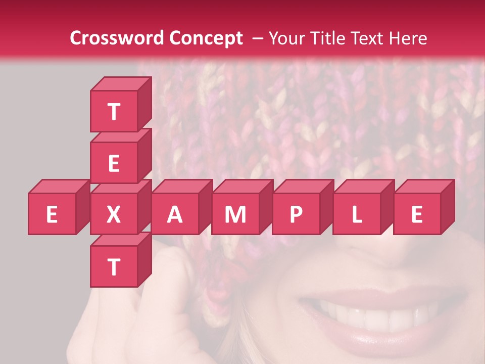 Girl Pulls Woollen Beanie Over Face In Playful Manner PowerPoint Template