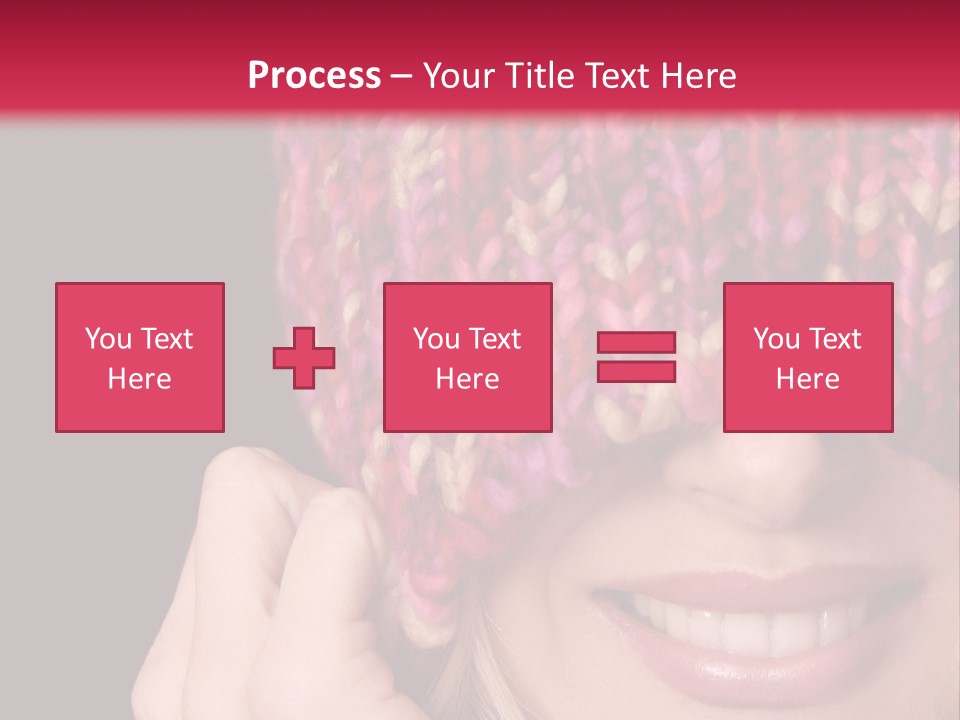 Girl Pulls Woollen Beanie Over Face In Playful Manner PowerPoint Template