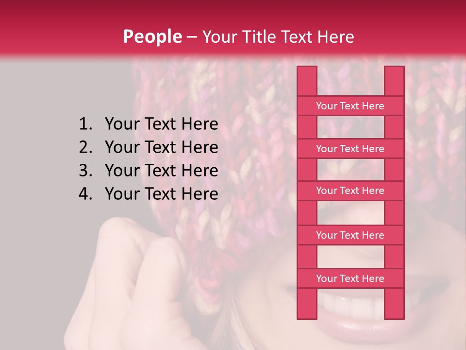Girl Pulls Woollen Beanie Over Face In Playful Manner PowerPoint Template