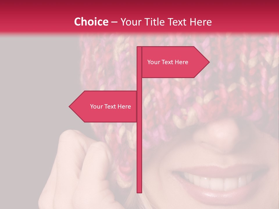 Girl Pulls Woollen Beanie Over Face In Playful Manner PowerPoint Template