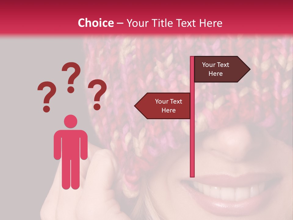 Girl Pulls Woollen Beanie Over Face In Playful Manner PowerPoint Template