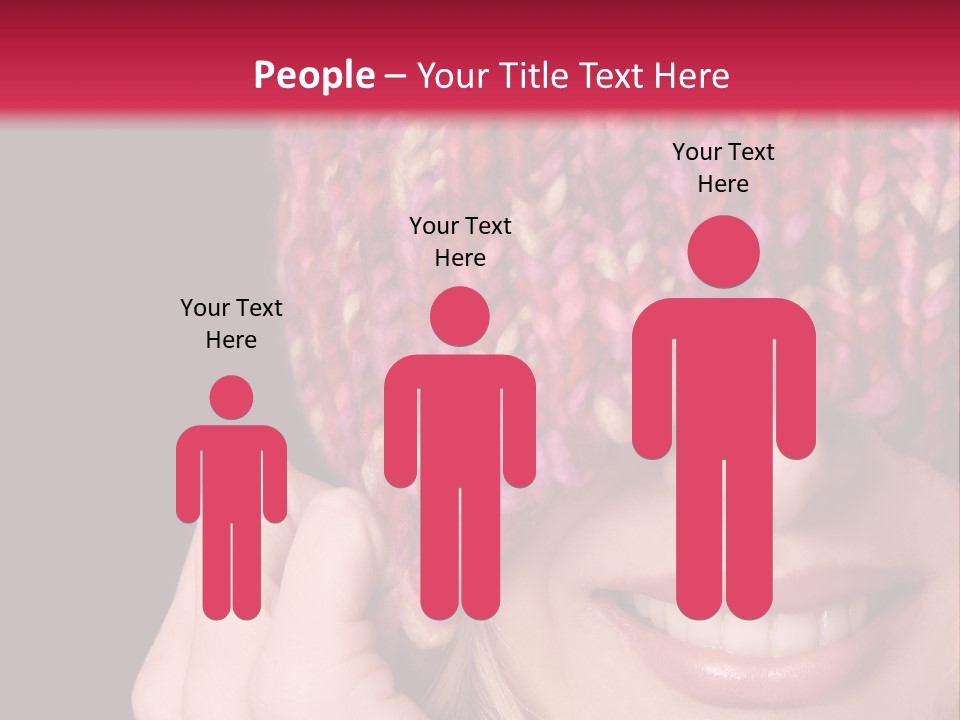 Girl Pulls Woollen Beanie Over Face In Playful Manner PowerPoint Template