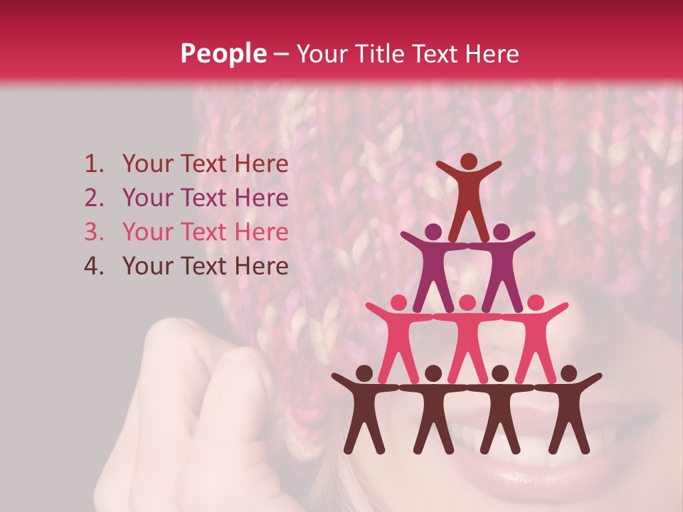 Girl Pulls Woollen Beanie Over Face In Playful Manner PowerPoint Template