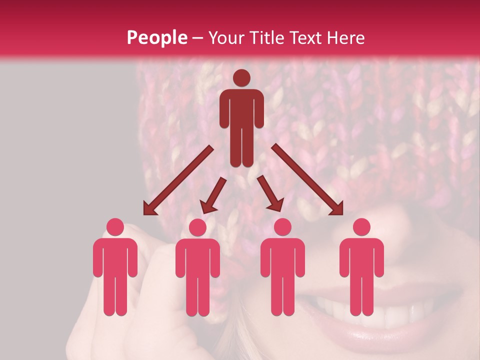 Girl Pulls Woollen Beanie Over Face In Playful Manner PowerPoint Template