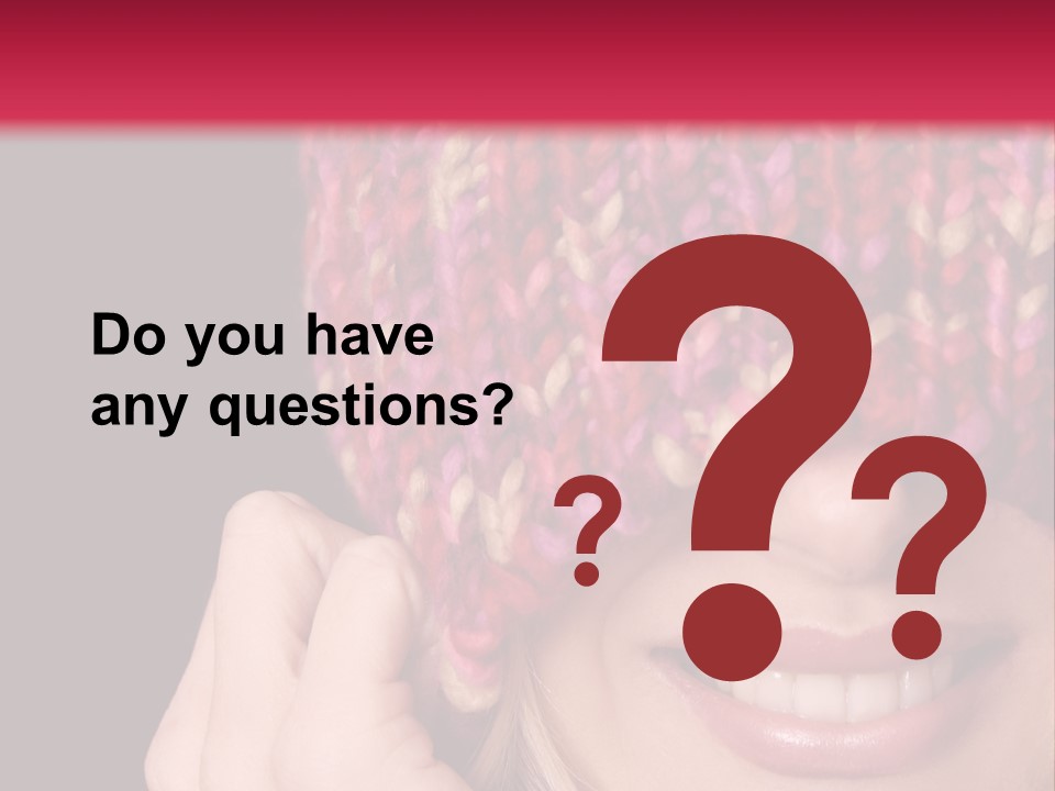 Girl Pulls Woollen Beanie Over Face In Playful Manner PowerPoint Template